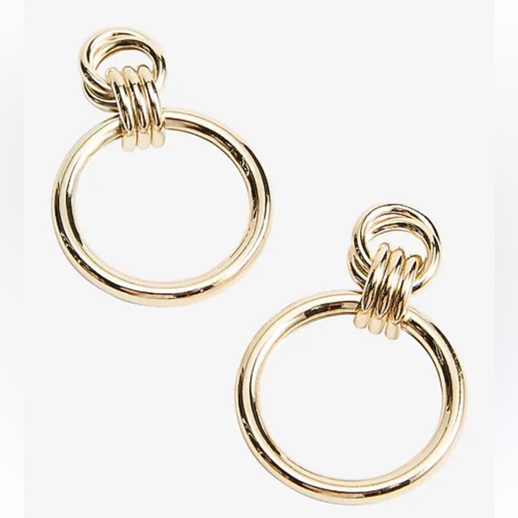 Ophelia Roe Gold Hoop Knot Earrings | Chic Minimal Statement | Nickel Free - Picture 3 of 6